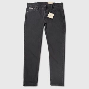 Calvin Klein Slim Taper Stretch Jeans - NWT Mens 36 x 32 Black - #48873-FL5